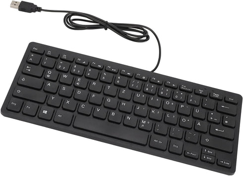 Yoidesu Wired Keyboard, TT-A01 78 Keys USB Mute Ultra Thin Mini Keyboard for PC Laptop (German)