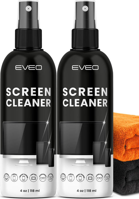 Screen Cleaner Spray with Microfiber Cloth Kit, 8oz for TV, Monitor, Laptop, iPad, iPhone, and Electronic Devices