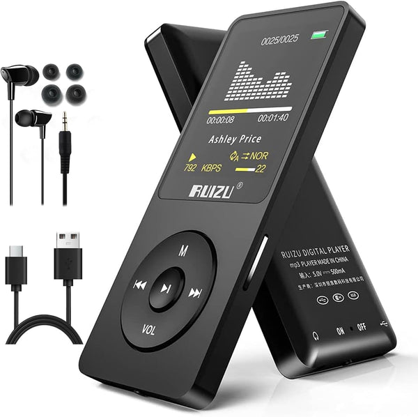 RUIZU 64GB MP3 Player with Bluetooth 5.3, Portable Music Player for Kids Sports Running, FM Radio, 80H Playback