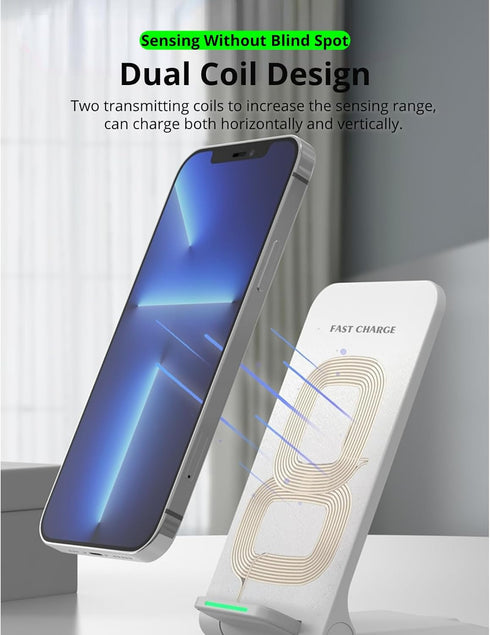 Charging Stand, Certified 15W Fast Charger for iPhone X, 8, 8 Plus, Multifunctional Charging for Various Devices