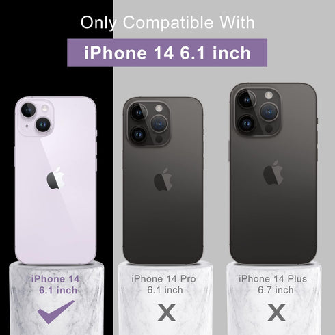DEENAKIN iPhone 14 Case with Screen Protector - Enhanced Camera Cover, 16ft Drop Tested, Soft Silicone Gel Rubber, Slim