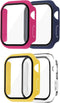 Iwatch Tempered Glass Case Cover, 4pcs in Pack, Series 5/6 40mm, Full Protective Waterproof Bumper Cases, Clear Film