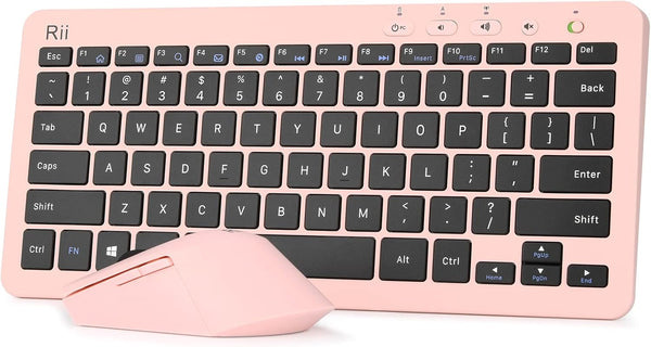 Rii RKM709 Wireless Keyboard and Mouse Combo - 2.4GHz Ultra-Slim Multimedia Office Keyboard for PC, Laptop, Desktop