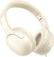 LORELEI E5 Foldable Wired Headphones for Kids - Tangle-Free 3.5mm Jack Stereo On-Ear Headsets (Beige White)