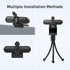 SAYLAS 2K Webcam, FHD Streaming Camera with Autofocus, Dual Noise-Cancelling Microphones, Privacy Cover, for