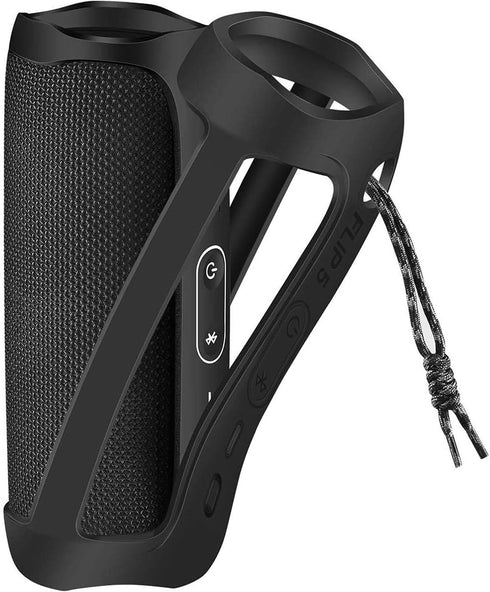 Silicone Case for JBL FLIP 5 - Waterproof Portable Bluetooth Speaker, Gel Soft Skin Rubber Cover with Shoulder Strap