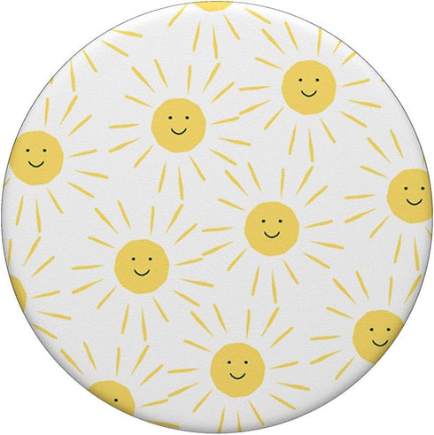 Smiling Sun Pattern Cute Happy Sunny Face Cartoon PopSockets Standard PopGrip