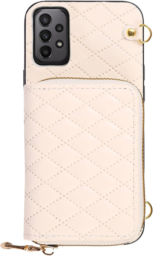 Furiet Detachable Crossbody Strap Wallet Case for Samsung Galaxy A23 5G/4G, with Zipper Purse, Multi Card Slots and PU