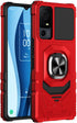 TCL 40 XE 5G Case, Shockproof Protective Phone Case with Ring Stand - RS7 Red