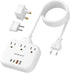 PD30W USB C European Travel Plug Adapter, International Power Adapter with 3 Outlets, 2 USB-C, 2 USB-A Fast Charger
