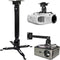 Projector Mount, Universal Ceiling Wall Mount with 25.5-inch Expansion Arm, Height Adjustable for Home and Office