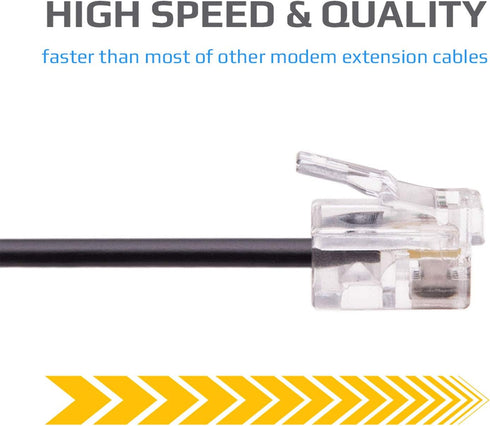Keple RJ11 Cable ADSL, 33ft Extension Lead, High Speed Male to Male Phone Cord for Router and Modem