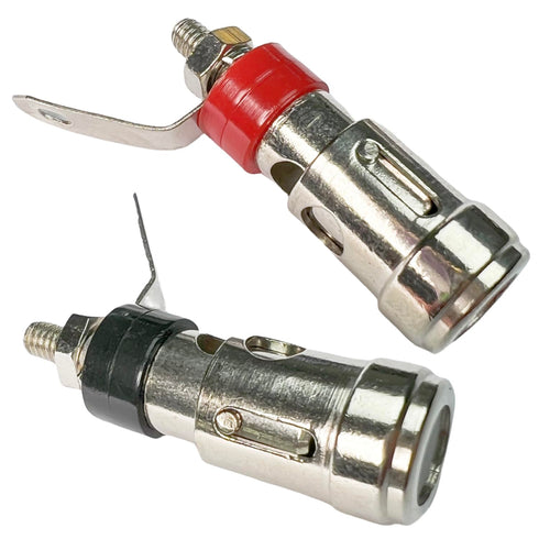 CESS Amplifier Terminal Connector Binding Post Push Quick Type, Spring Loaded Press Subwoofer Terminal, 4 Pack