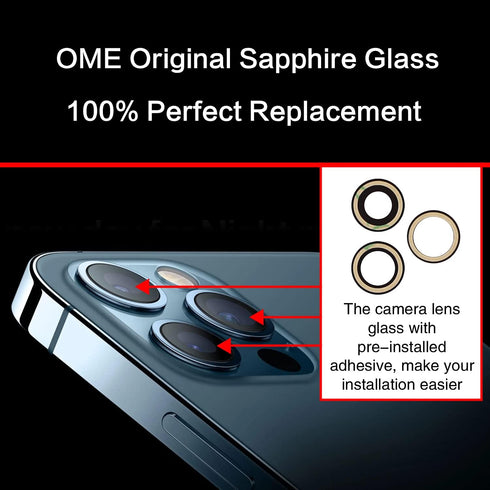 2PCS ASDAWN Back Rear Camera Lens Glass Replacement for iPhone 12 Pro Max, Pre-Installed Adhesive