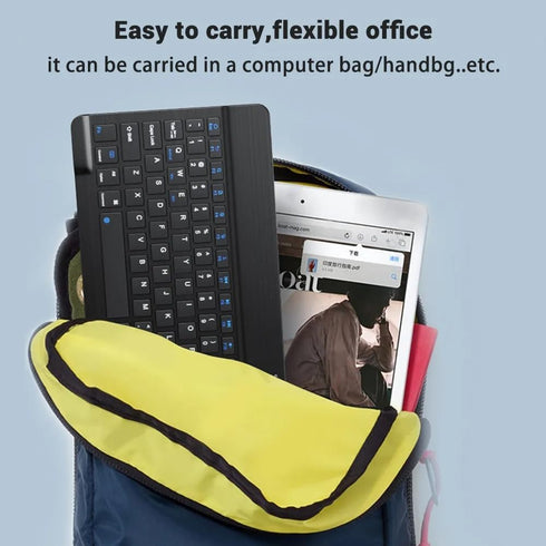 Ultra-Slim Bluetooth Keyboard, Portable Mini Wireless Rechargeable for Apple iPad, iPhone, Samsung Tablet (10 inch