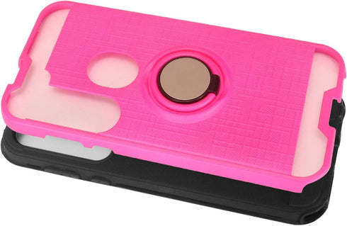 for Motorola Moto G Stylus XT2043, Moto G Power XT2041 (2020 Version) - Hybrid Phone Case w/Ring Stand - RS2 Hot Pink