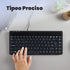 Perixx PERIBOARD-409U ES Mini USB Teclado QWERTY Español con Ñ tecla, Negro Brillante