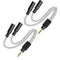 DUKABEL 2PACK Knitted 3.5mm Audio Splitter TRS 3-Pole Aux Headphone Splitter Cable for Speakers Earphones - Zebra White