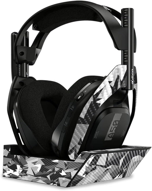 MightySkins Carbon Fiber Skin for Astro A50 Wireless Headphones + Base Station (Gen 4) - Mono Camo | Durable Finish |