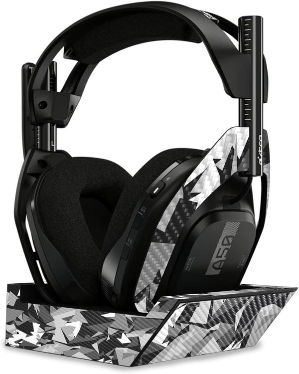 MightySkins Carbon Fiber Skin for Astro A50 Wireless Headphones + Base Station (Gen 4) - Mono Camo | Durable Finish |