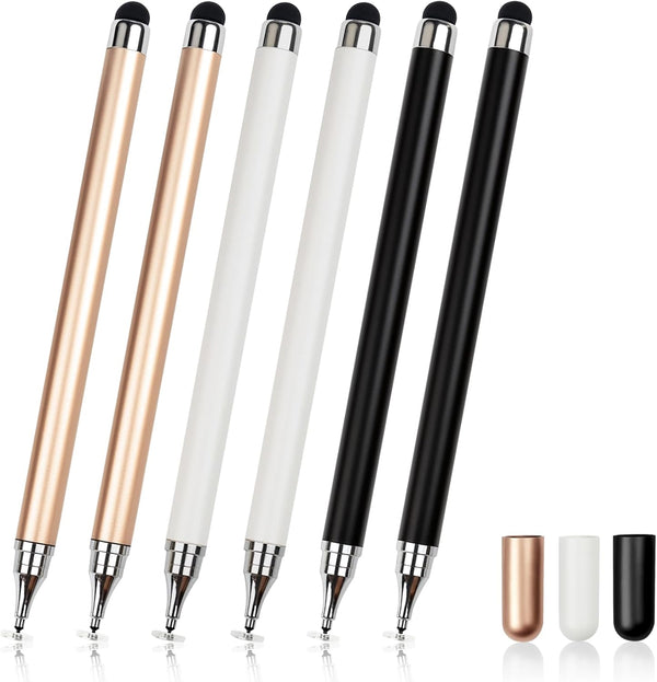 Brvlsoc 6-Pack 2-in-1 Stylus Pens for Touchscreen Devices High-Precision, No-Charge Stylus for iPad,