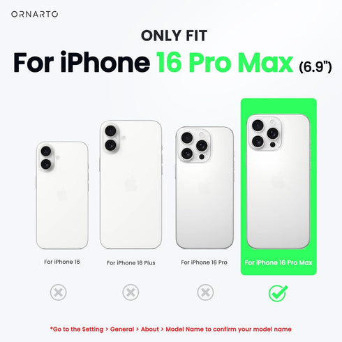 ORNARTO 16 6.9", 3 Compatible with iPhone Pro Max Case Slim Liquid Silicone Layers Soft Gel Rubber Shockproof