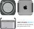 IFCASE Aluminum Under Desk Stand Mount for Mac Studio M2 M1 Max, Ultra with Anti-Scratch Pad (Black)