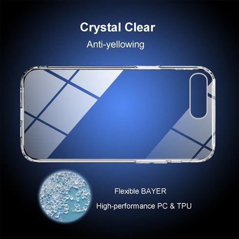 TENOC Phone Case for iPhone 7 Plus & 8 Plus, Clear Non-Yellowing Protective Bumper Hard Back Cover (5.5 Inch)