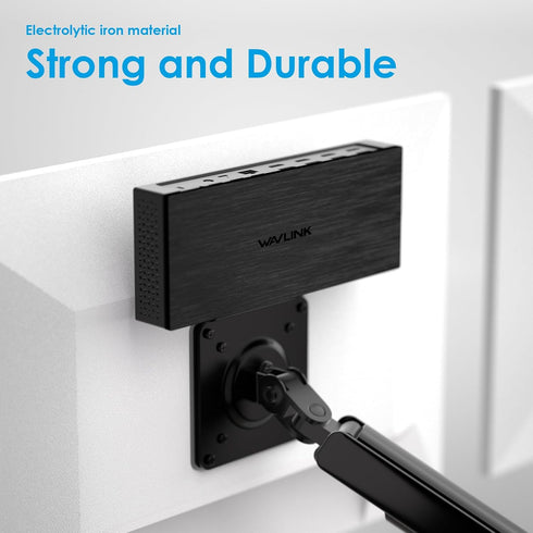 WAVLINK UG69PD8/UG69PD10/UMD01/UMD05, 35x75/75x75/100x100 Docking Station Mount for Workstation, Behind Monitor Vesa