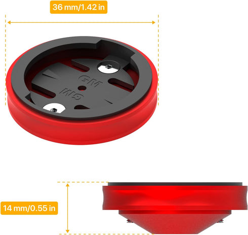 Bike Stem Top Cap Mount for Garmin, Compatible with Garmin 25, 200, 130, 500, 510, 520, 800, 1000, Red