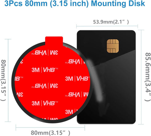 ILKCC 3Pcs 3.15" Dashboard Pad Mounting Disk for Suction Cup Phone Mount, Ultra Sticky Heat-resistant Replacement Disc