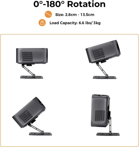 KOGATA Setup 180-Degree 295g Project Mount, Mini Projector Stand, Ultra-Compact Folding Stand Easy with Rotation,Mini
