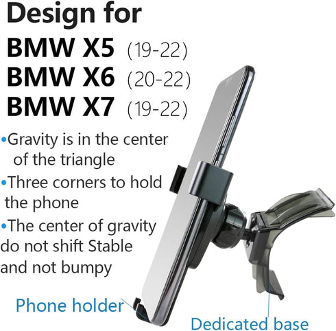 Car Phone Holder for BMW X5 2019-2023, X6 2020-2023, X7 2019-2022 - Auto Accessories Navigation Bracket