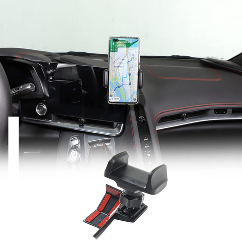 Car Phone Mount for Chevrolet Corvette C8 2020-2024, Center Console Navigation Screen Holder, Handsfree Stand - Style A