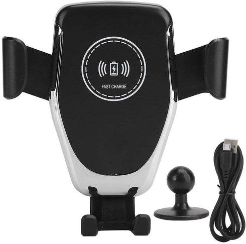 Car Mount Charger, 10W Fast Charging Bracket with 360 Degrees Rotation for Mobile Phones, Silver for S10, Note 10, Mate