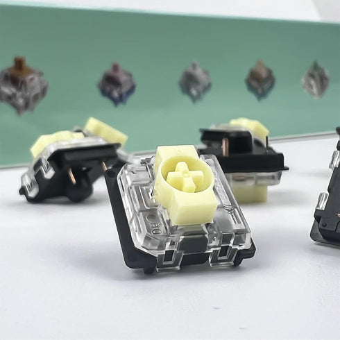 GATERON KS-33 Low Profile Banana Keyboard Switches, Tactile 3-Pin RGB LED Pre-Lubed for MX Mechanical (Banana 72PCS)