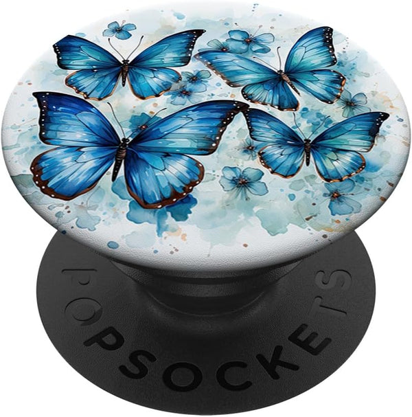 Butterfly Aesthetic PopSockets Swappable PopGrip with Nature Blue Butterflies