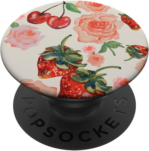 Coquette Aesthetic Strawberry Rose Cherry PopGrip Standard by PopSockets