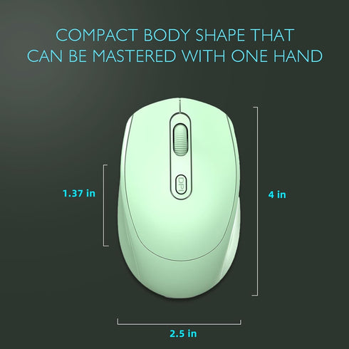 ONE-UP Wireless Mouse, 2.4G + Bluetooth, Rechargeable Battery, Silent, Portable, USB Nano Receiver for Laptop,