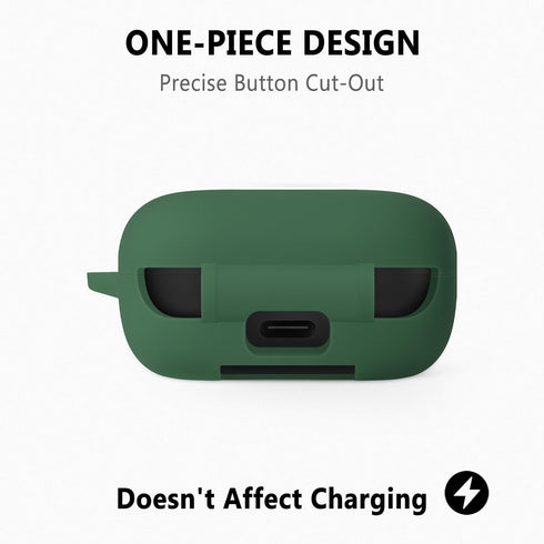 Geiomoo P30i, Silicone Case for Anker Soundcore Protective Cover with Carabiner (Emerald Green)