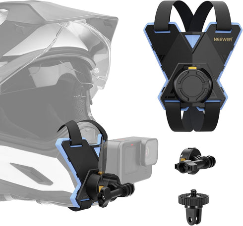NEEWER Motorcycle Helmet Chin Strap Mount Kit - Compatible with GoPro Hero 13-7, Magnetic Quick Release Adapter