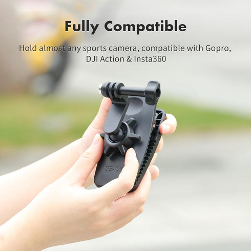 SEASKY Vlog Backpack Strap Mount Clip Clamp Holder for Gopro Hero12/11/10/9, DJI Action 4/3/2, Sports Camera Accessories