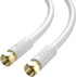 Postta Coaxial Cable (6 Feet), Triple Shielded Digital RG6 Antenna Cable with F-Male Connector Pin, White