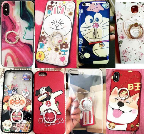 ZOSTLAND 3PCS Transparent Star Love Cat Kitty Phone Ring Universal 360° Adjustable Grip Stand Holder for iPhone 15 14