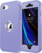 Shop jaroco iPhone SE Case 2022/2020, iPhone 8/7 - Shockproof, Dust-Proof, Military Grade, Non-Slip, Light Blue+Purple.