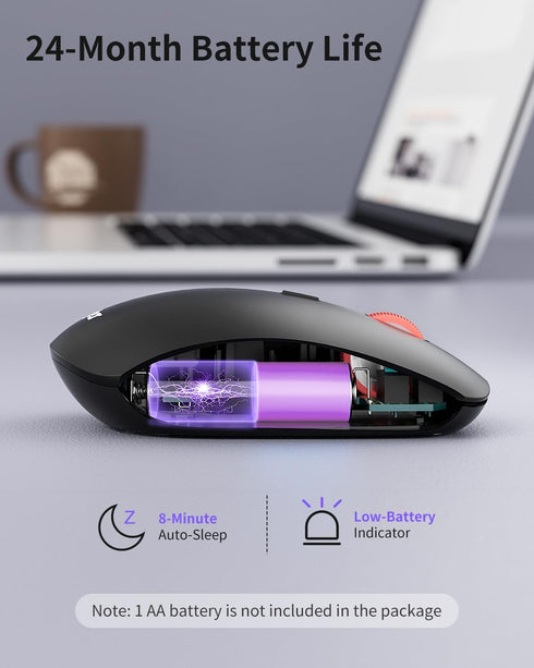 wegear 2.4G 5-Level 4000 iPad,24-Month Wireless Mouse, Slim Mini Cordless Computer Mouse, Ergonomic Grips, Adjustable