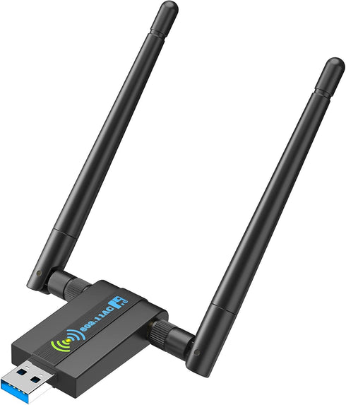 Wireless USB WiFi Adapter for PC, 1300Mbps Dual Band WiFi Dongle for Windows 11/10/8/7/Vista/XP