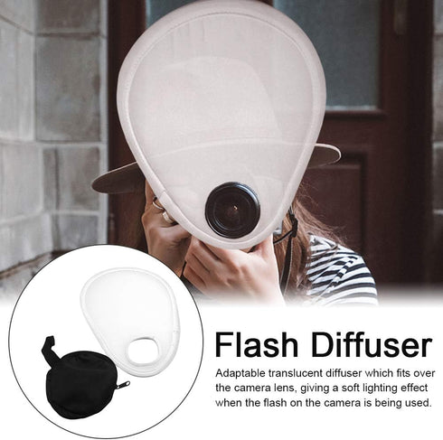MOOSUNGEEK Camera Flash Diffuser,Eliminate Harsh Light and Shadow,Foldable with Storage Bag Easy Install Flash Diffuser