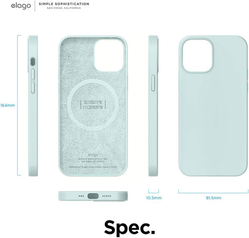 elago Magnetic Silicone Case for iPhone 12 Pro Max (6.7 inch) - Mint, Built-in MagSafe Magnets, Compatible with