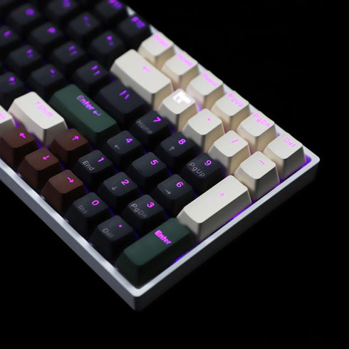 YMDK Double Shot 108 Dyed PBT Keycap Set, Rainbow Carbon Sunset Backlit Keycaps for MX Switches